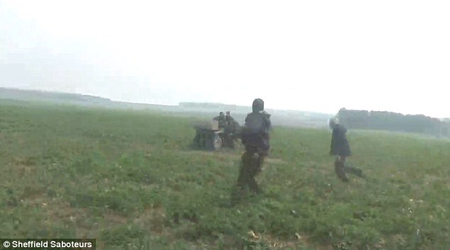 Targeted: A quad bike drove at a group of saboteurs while they were crossing a field in North Yorkshire