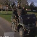 Masked Yorkshire Hunt Terriermen Launch Rocks Through Van Windscreen