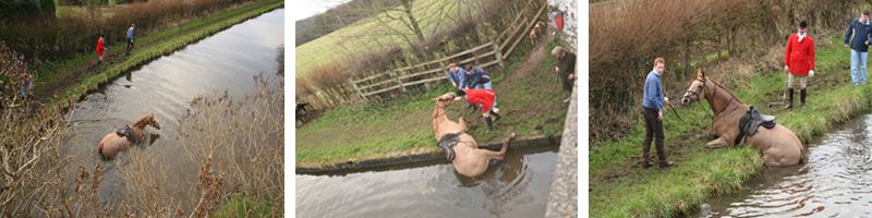 Cheshire Forest Hunt on canal towpath