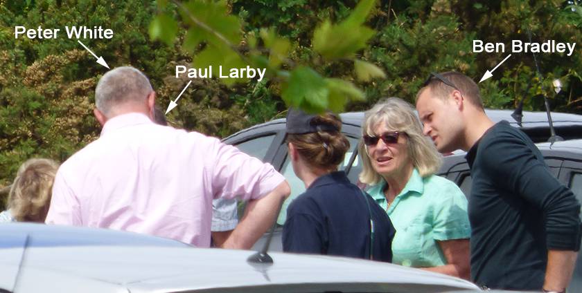 Ben Bradley meeting with convicted Grove and Rufford hunters Paul Larby and Peter White in Mansfield.