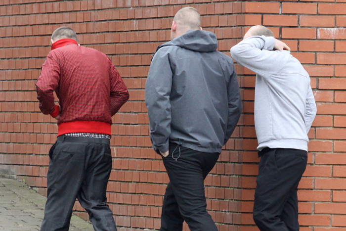 Kyle and Danny Green and Martin Skinner at Chesterfield magistrates' court before they were jailed for injuring a badger and for two counts of causing a dog to suffer.