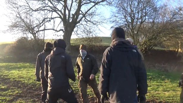 Ledbury Hunt terrierman confronts hunt sabs before attacking.