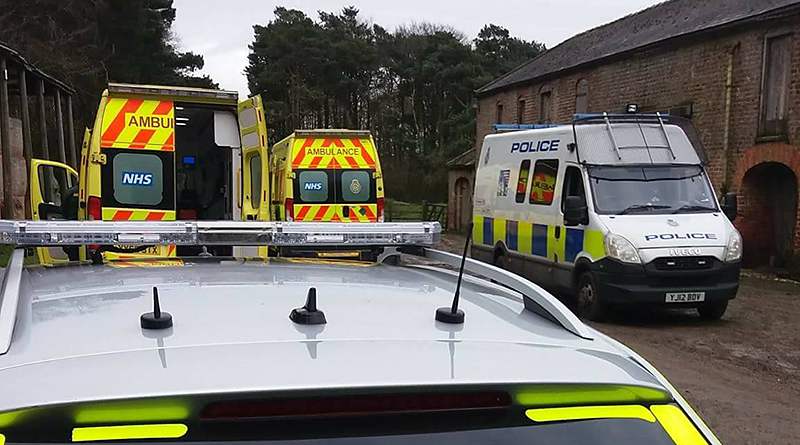 Middleton Hunt attack: Police and ambulances arrive to treat the injured hunt saboteurs